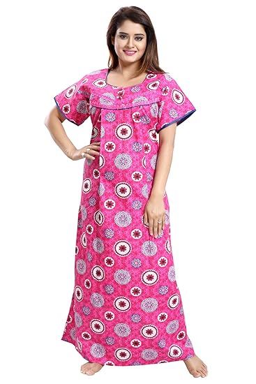 Floral Cotton Maternity Nighty for Feeding for Women (Multicolor - Free Size)