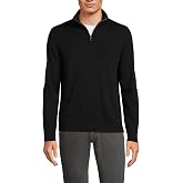 Lands' End Men's Long Sleeve Fine Gauge Cotton Quarter Zip Sweater