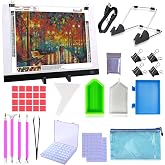 LIRUNQIU B4 Diamond Painting LED Light Pad Kit | Includes storage case, pens, stand, pad board. Ideal for adults, full drill diamond art. Complete 5D tool set.