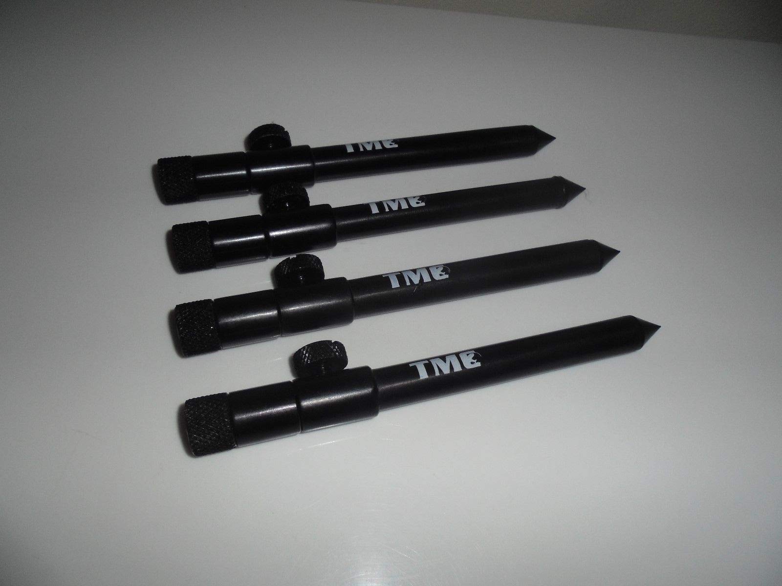 TMC 4 x Aluminium Bank Sticks 15-25 cm's. Rod Rests, Buzz Bar, Alarms. Fishing. 16mm Diameter