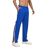 HORSSLE Men's Tear Away Pants 2 Side Full Zippers Legs Snap Off Sweatpants with Pockets for Post Knee Surgery Recovery