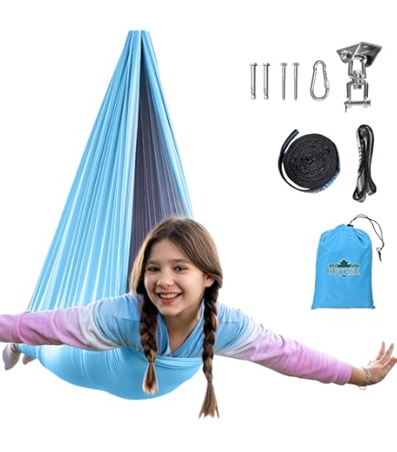 Sensory Swing For Kids & Adults - 300lb Capacity Therapy Hammock With 360° Rotation, Indoor/Outdoor
