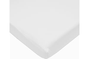 American Baby Company Fitted Pack N Play Playard Sheet 27" x 39", Soft Breathable Neutral 100% Cotton Jersey Pack and Play Sheet, White, for Boys and Girls, Fits Most Mini Crib Mattresses