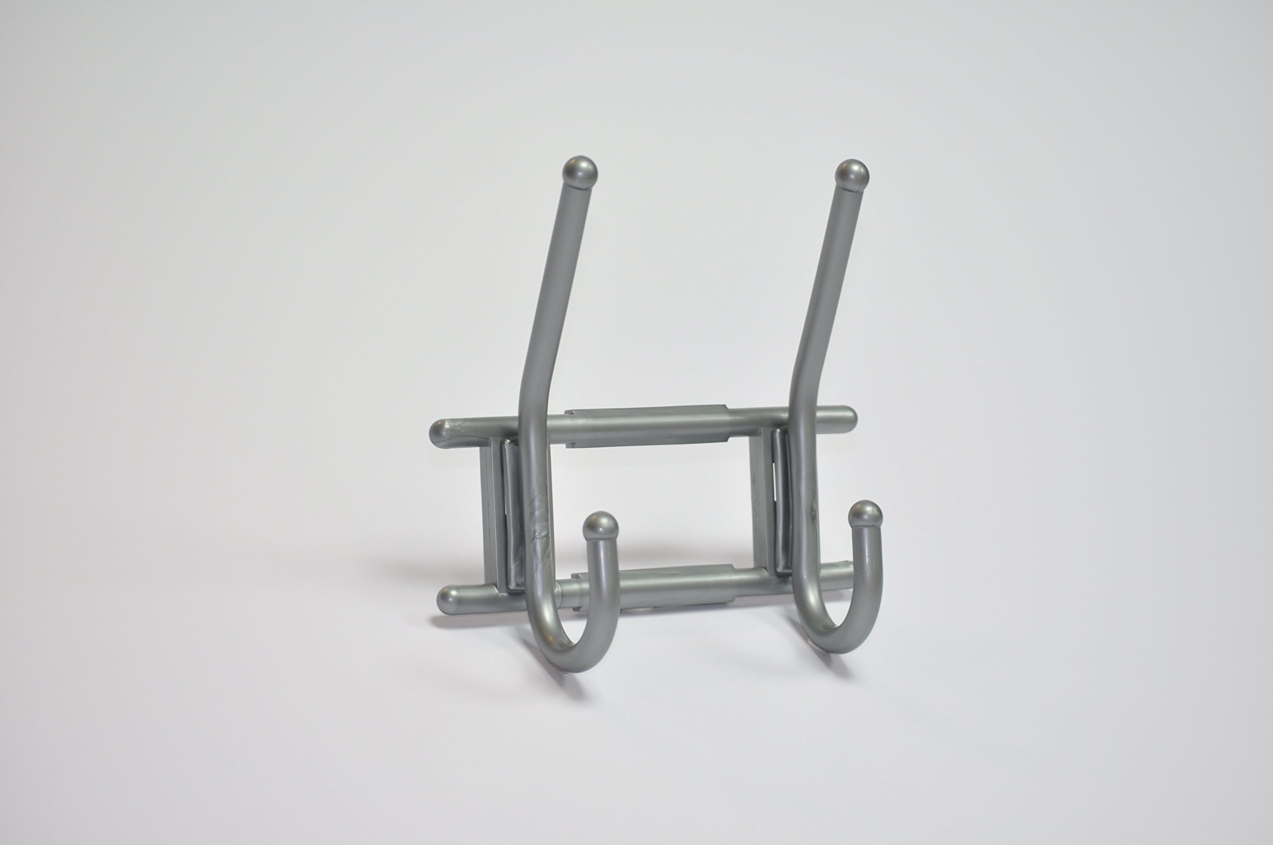 Wardrobe Hook Rail/Coat hooks Pack of 10 Plastic Silver with 2 Hooks and Concealed Screws 165 x 165 x 70 mm