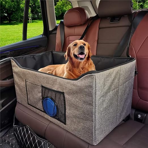 QJWM Dog Booster Car Seat High Capacity Car Pet Luggage Bag Polyester