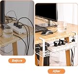Zhaoyao Under Desk Cable Management Tray 38cm White No-Drill Metal Organizer view 5