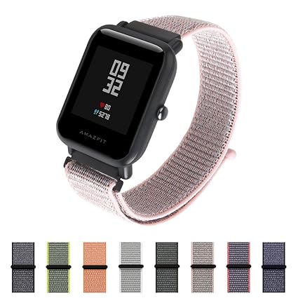 Nylon Sport Loop Band SIKAI 20mm Replacement Nylon Strap Compatible with Amazfit Bip/Huawei Watch 2 Sport/Ticwatch E Breathable with Hook and Loop ...
