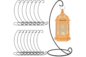 16 Pack Ornament Display Stand,Black Iron Glass Ball Ornament Holder Stand, Air Plant Hanger Stand Home Decors Hook for Hangi