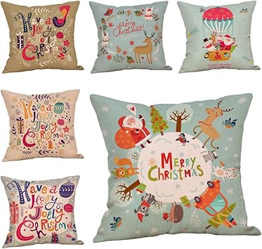 Amazon Com Winsummer Set Of 6 Christmas Pillow Covers Autumn