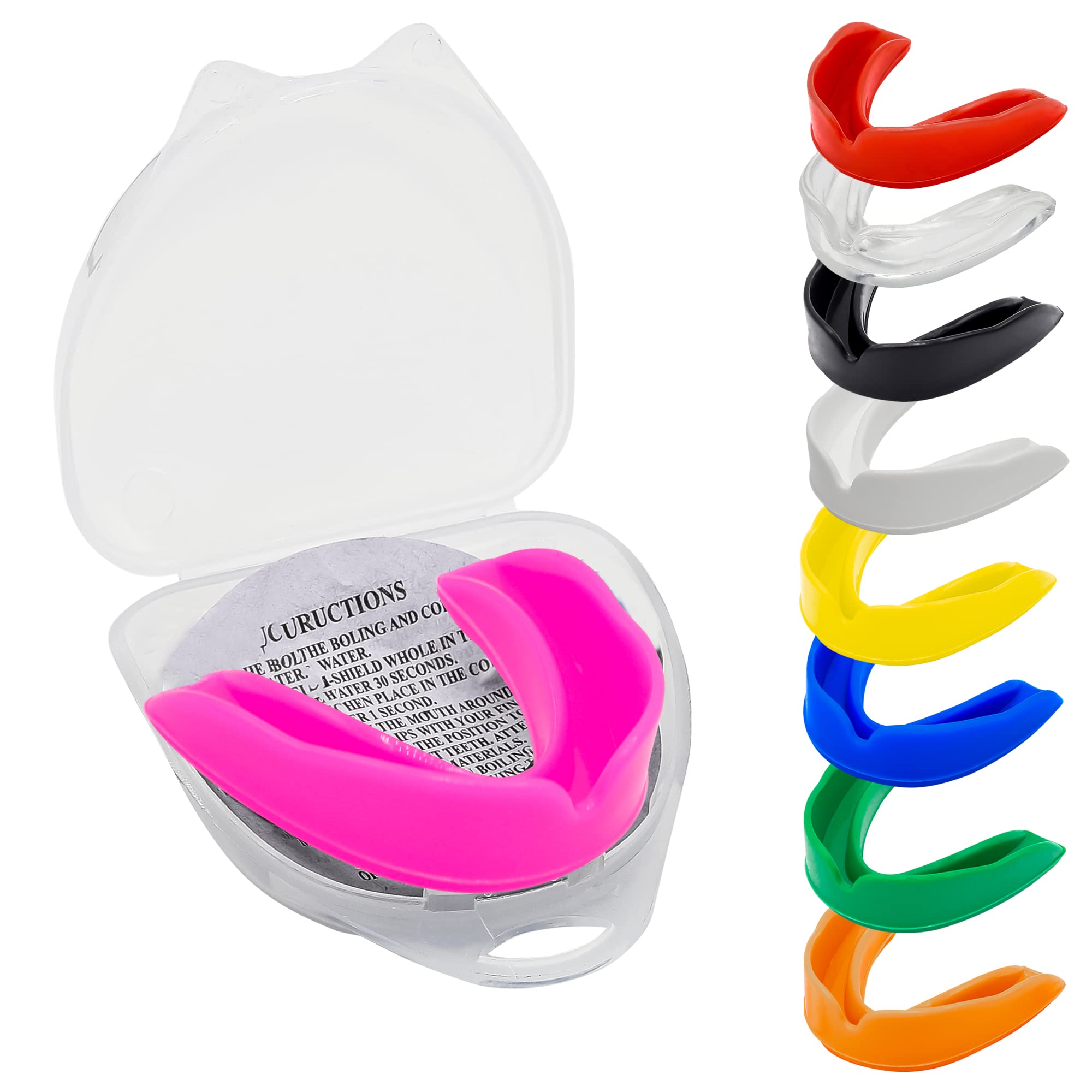 TrySalar Mouthguards for Rugby Boxing Sports Gum Shield Adult Senior Professional Mouth Guard Jaw Protection Case Martial Arts Judo Karate MMA Muay Thai Hockey Football Lacrosse Men Women (Pink) — image 1