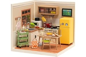 Rowood Miniature House Kit,DIY Plastic Mini Dollhouse Kit to Build for Adults,Adult Craft Kits Gifts on Birthday Christmas-Ha