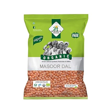 24 Mantra Organic Masoor Dal Organic Split, 500g