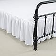 xuan dian Bed Skirt King Size Ruffled Bed Skirts with Split Corners,14 Inch Drop Dust Ruffle Bed Skirt with Platform, White