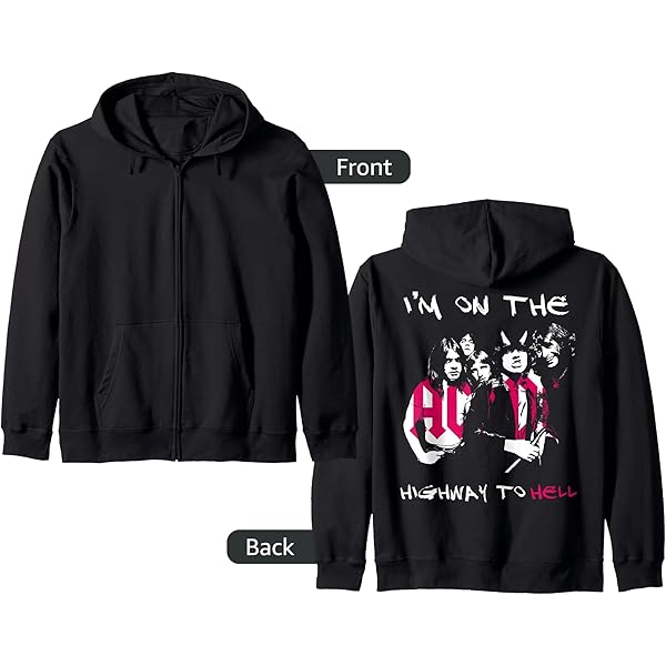 Amazon.com: ACDC Highway To Hell Circle Rock Music Band Zip