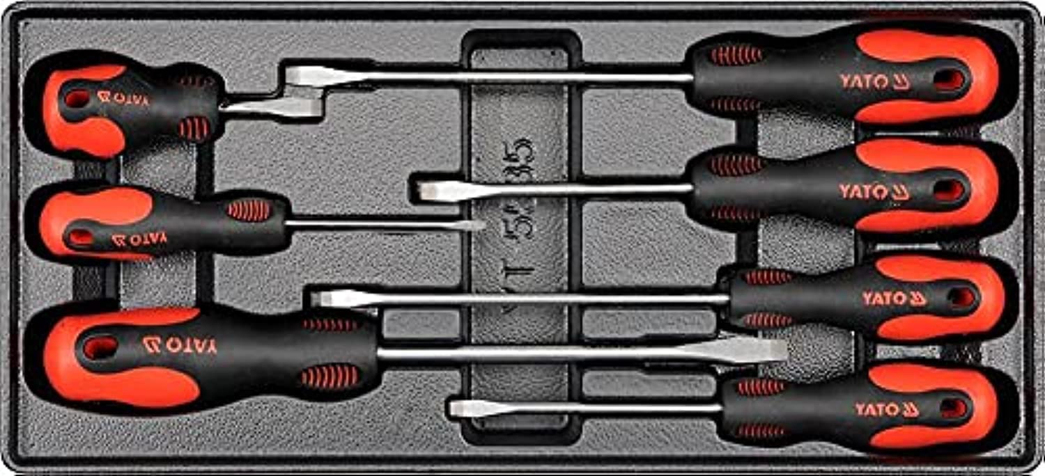 PVC Tray with 7 Pieces Slotted Screwdrivers