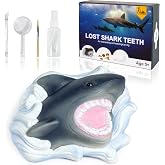 RRIBOUDWAN Shark Tooth Dig Kit, Shark Tooth Excavation Fossil, Shark Science Toy Gift for Kids Age 5+ for Holiday Birthday
