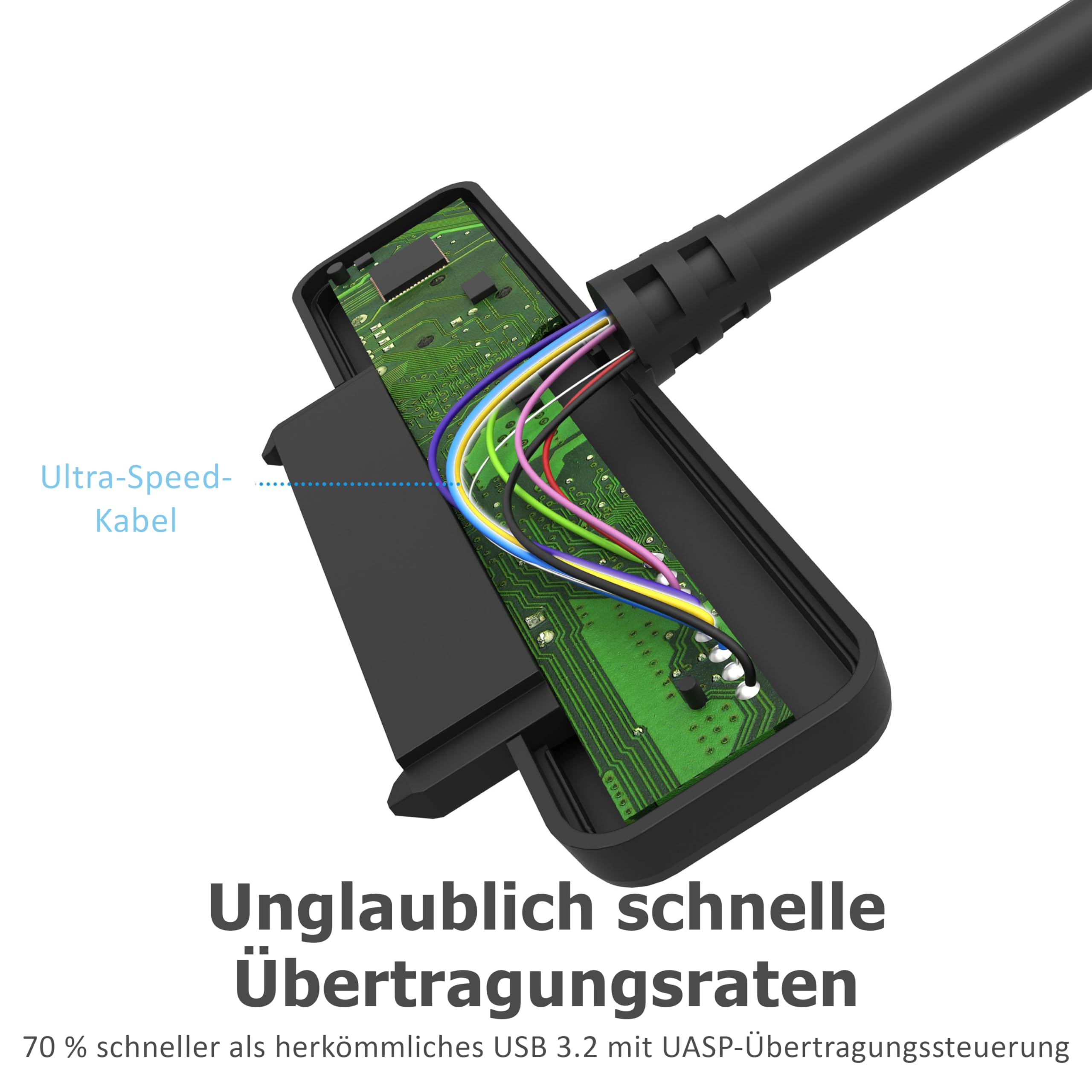 SABRENT SATA USB Adapter SSD HDD 2,5 Zoll Festplattenadapter USB, 5Gbps Data Transfer (EC-SSHD) 7