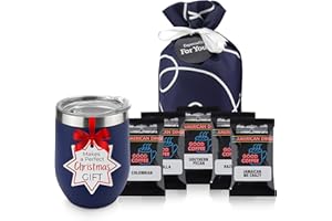 Coffee Gift Basket - Coffee Gifts Set Includes Double Insulated Coffee Cup and Full Pot Ground Coffee Sampler Gift Set of 5 S