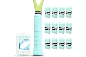 OGEENIER Tennis Racket Grip Tape, 12 Pack, Absorbent and Anti-Slip Tennis Overgrip, Precut Soft Pickleball Paddle/Badminton Wrap Grips Tape
