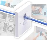 LEENUE Single RJ45 Cat6 Ethernet Wall Socket Faceplate Keystone Jack White 2 view 6