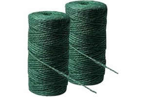 PENGXIAOMEI 656 Feet Green Garden Twine, Natural Jute Twine Green String Heavy Duty Jute Rope String Christmas Twine for Craft Gardening Floristry Bundling Gift Wrapping (328Feet/Roll)