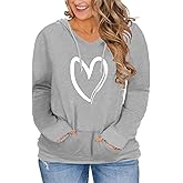 VISLILY Womens Plus-Size Hoodies V Neck Pullover Sweatshirts with Pocket