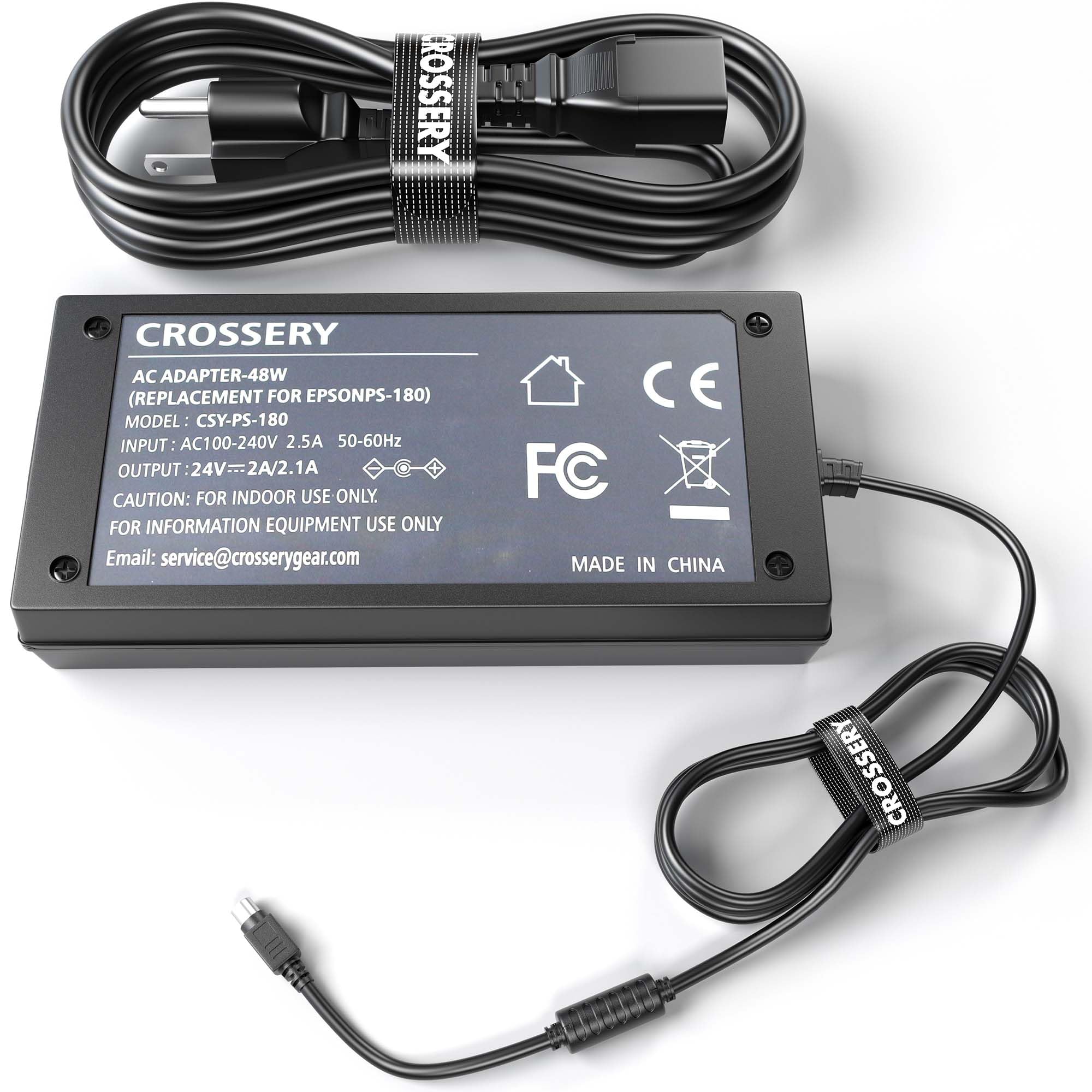 Photo 1 of 24V AC Power Adapter for Epson Printer, Reliable Power Supply with 3-Pin Connector Compatible with Epson PS 180, PS-170, PS-150, PSA242, M159A & B, M235A Models, Thermal Printers, POS, and More