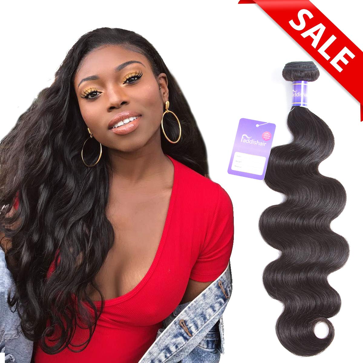 Faddishair Brazilian Hair Body Wave One Bundles 10 Inch Brazilian
