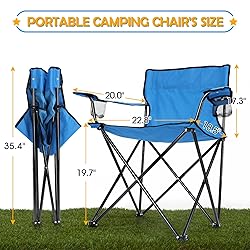HaSteeL Folding Camping Chair Set of 3, Foldable