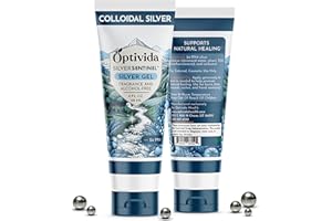OPTIVIDA Colloidal Silver Gel for Wound Care, Natural Topical Skin Healing | Nano-Silver Topical Gel for Wounds, Burns, Rashes, Skin Irritations, Unscented (4 Oz.)