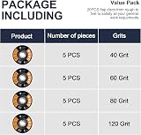 SATC Flap Discs 115mm 20 Pack 40/60/80/120 Grits for Angle Grinder view 2