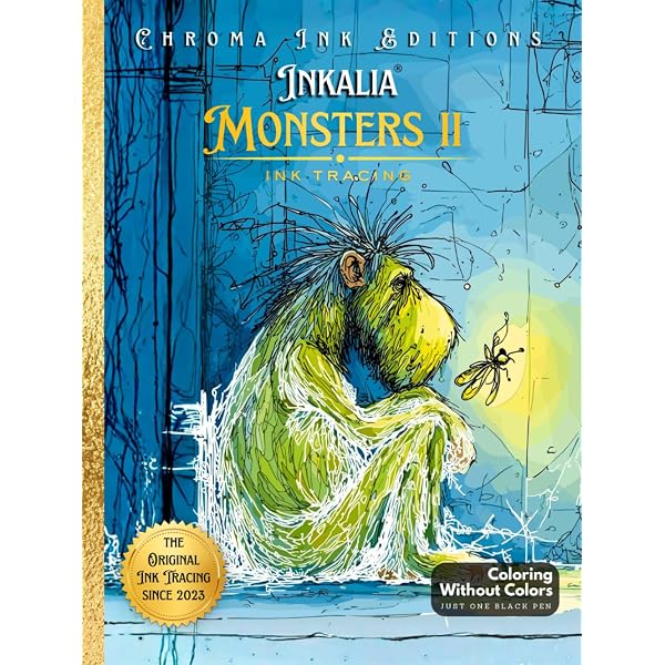 Amazon.com: Inkalia: Cute Monsters 2 – Ink Tracing Coloring Book