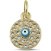 Good Luck Charms for Bracelet and Necklace - Yellow Gold Plated Brass Charms with Cubic Zirconia Stones - Spiritual Charms for Women