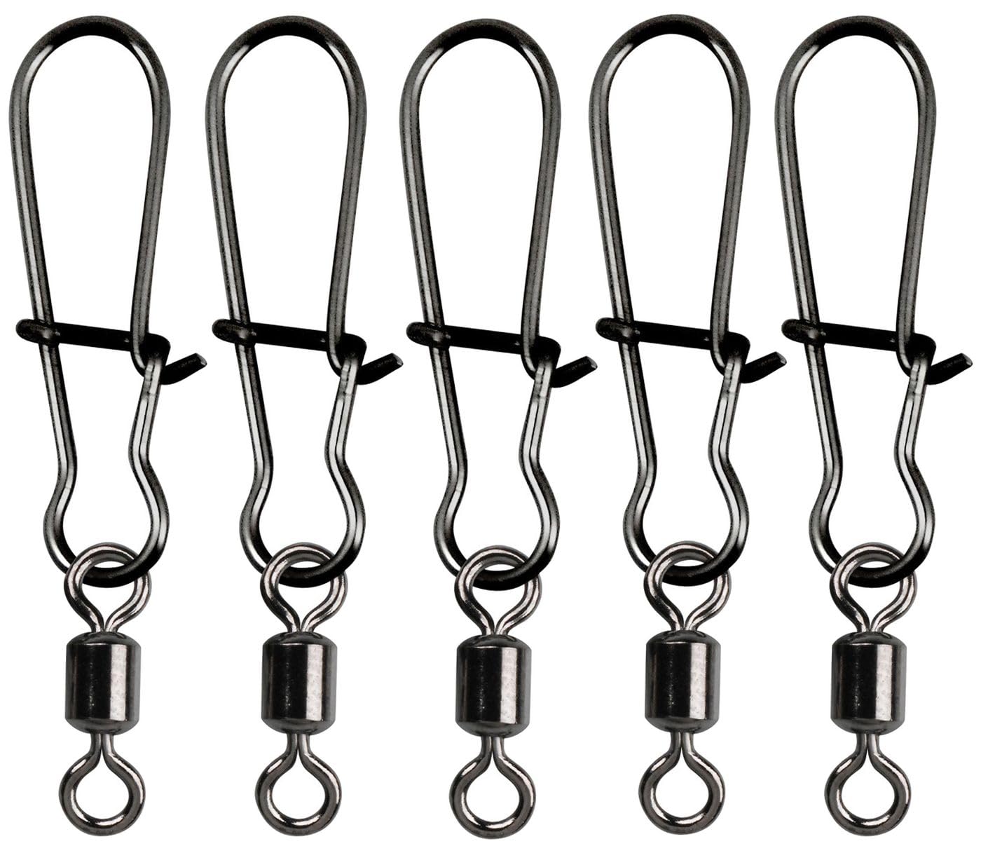 Gamakatsu Hyper Ez Snap with Swivel - 5 Carabiner Swivels for Spinning Fishing for Perch, Pike and Zander, Hanger, Fishing Swivel, Snaps, Size/Load Capacity: Size 2/23 kg