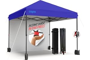 Copa Easy Up Canopy Tent 10x10 pop up Canopy - One Push Setup 10 x 10 pop up Canopy Tent, pop up Tent Canopy with sidewalls, Outdoor Canopy Tent