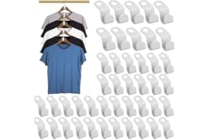 50 Pack Hanger Hooks Clothes Connector with 360 Degree Rotation, Space Saving Cascading Closet Organizer for Wardrobe Storage