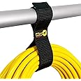 Twin-Straps by Wrap-It Storage - 12" (6-Pack) - Hook and Loop Hanging Cord Wrap for Multi-Purpose Cable and Hose Storage