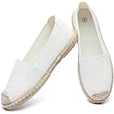 Women's Flats Shoes,Breathable Black Espadrilles Flats,Black and White Slip on Shoes(Lightweight and Soft)