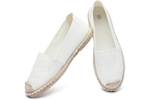 EYDRAM Women's Flats Shoes,Breathable Black Espadrilles Flats,Black and White Slip on Shoes(Lightweight and Soft)