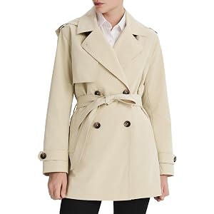 Orolay Women's Hooded Trench Coat Mid-Length Outerwear | Fall Jackets, Classic Double Breasted, Belted Lapel, Lightweight Tra
