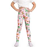 IIMMER Little Girls Christmas Soft Elastic Waistband Stretch Legging Holiday Ugly Pant Pink Christmas Animal 5-6 Years