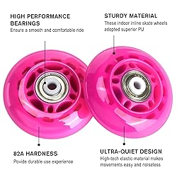 TOBWOLF 8 Pack 64mm 82A Indoor Inline Skate