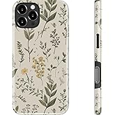 MERRO for iPhone 16 Pro Case - Wireless Charging Compatible - Dual-Layer Hard Shell & Silicone Cover - Protective Phone Case with Cute Wildflower Designs for Women - Floral Whisper