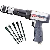 Ingersoll Rand 119MAXK Vibration Reduced Long-Barrel Air Hammer 5-Piece Chisel Set, 2,530 BPM, 3-1/2" Stroke, Round Shank