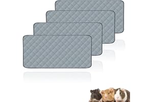 Mooydee 4 Pack Guinea Pig Cage Liners Washable Guinea Pig Bedding Super Absorbent | Waterproof | Non Slip| Reusable Guinea Pig Pee Pads for Small Animals Cages Rabbit Hamster Rat - 48" x 24"