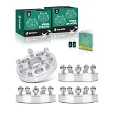YHTAUTO 5x100 to 5x114.3 Hub Centric Wheel Adapters 1 Inch for Toyota | Compatible with Outback | 5x100 to 5x4.5 5 Lug Adapters, 12x1.25 &amp; 12.9 Grade Studs, 56.1 mm Hub Bore, Silver, Set of 4