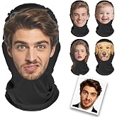 US Shipping | Custom Mask with Face, Personalized Breathable Mesh Face Mask | Custom Print with Your Own Photo &amp; Text | Funny Novelty Costume Accessory for Halloween, Parties, Pranks, Festivals