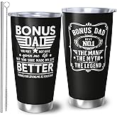 RUIYIMOEO Best Bonus Dad Gifts, 20 Oz Insulated Bonus Dad Travel Tumbler, Stepdad Birthday Gifts, Travel Mug Gift for Stepdad