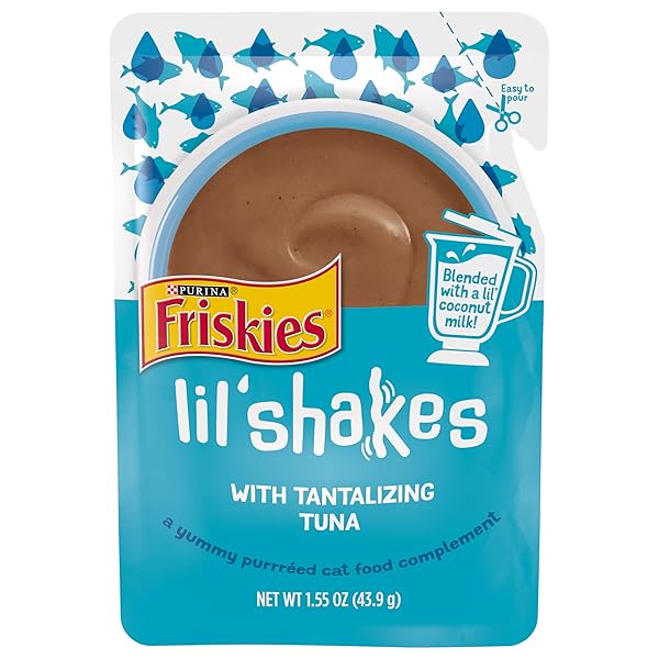 FRISKIES LIL’ SHAKES WITH TANTALIZING TUNA CAT FOOD COMPLEMENT