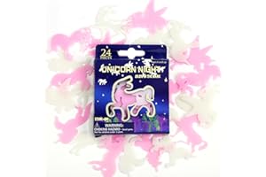 Naler 24pcs Glow in The Dark Unicorn Stickers for Ceiling Decorate Walls and Ceilings,Unicorn Room Decor with Adhesive Tape f